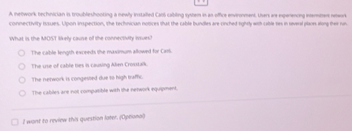 Solved: A network technician is troubleshooting a newly installed Catő ...