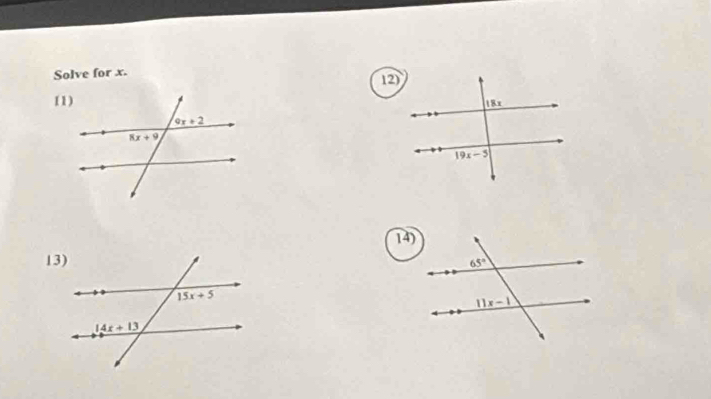 Solve for x. 12)
14)