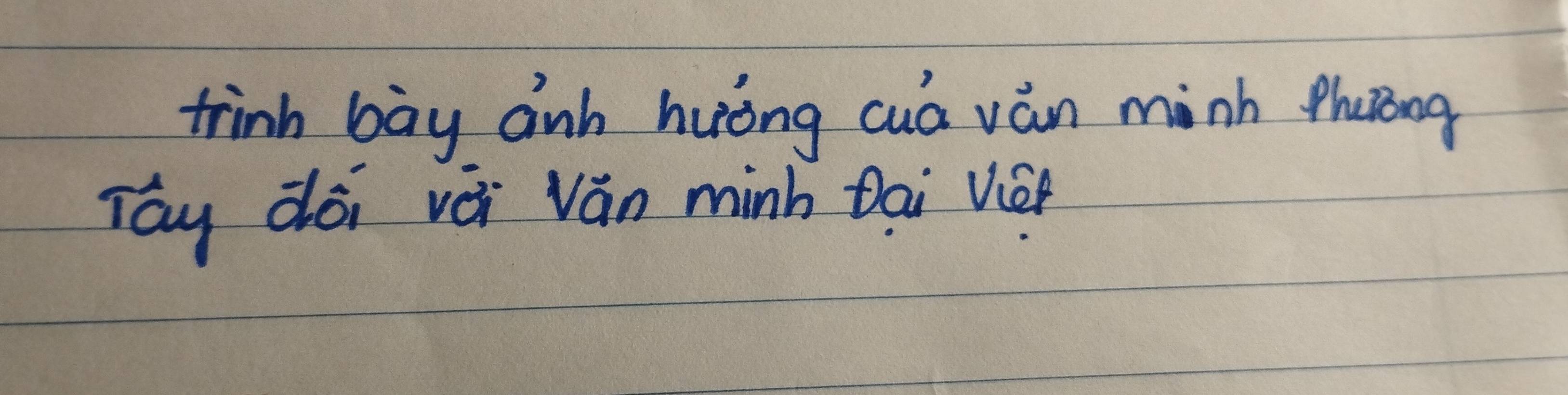 trinh bay anh huòng cuá ván minh PhuZng 
Tay dói vèi Ván minh tai Viè