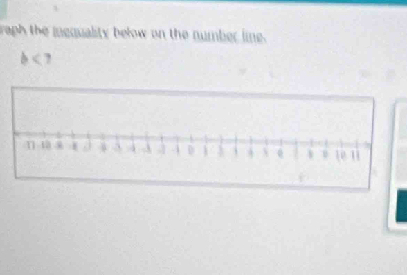 raph the mequality below on the number ime.
b<7</tex>