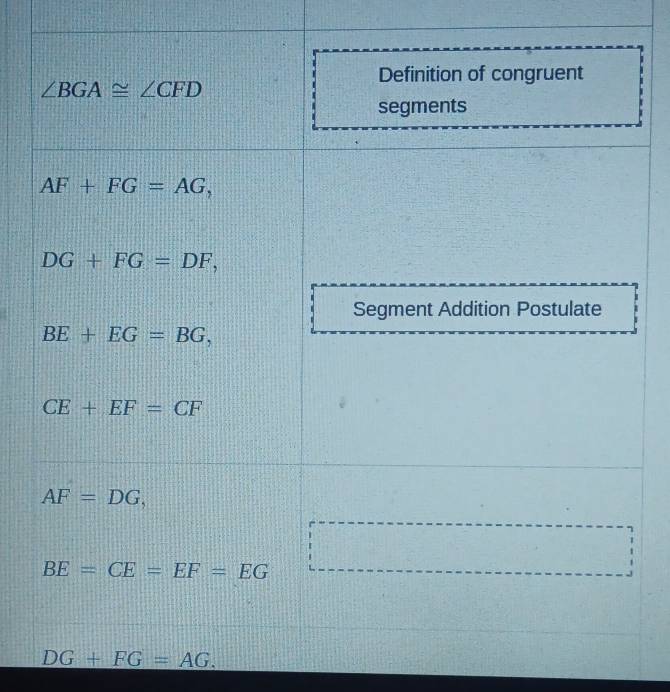 DG+FG=AG.