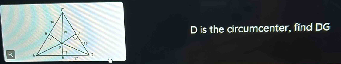 D is the circumcenter, find DG