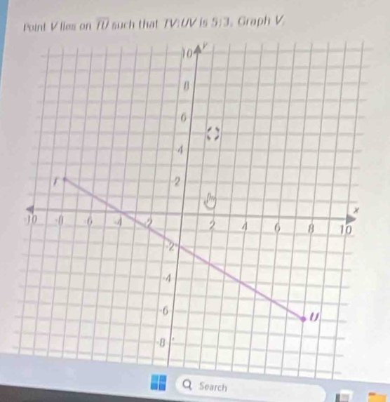 Point V lies on overline IU such that TV:UV is 5:3 Graph V
Search