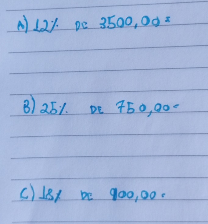 A121. pe 3500,00=
B) 251. be 750,00=
( )1B1 be 900, 00 _ 