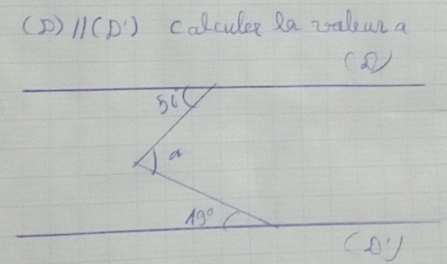 11(D') calculey 2a valour a 
(a)
5C
a
19°
(oJ