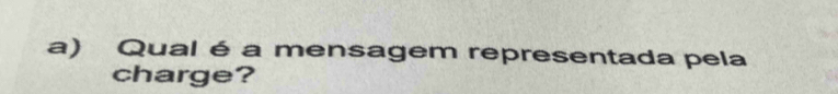 Qual é a mensagem representada pela 
charge?