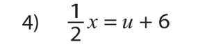  1/2 x=u+6