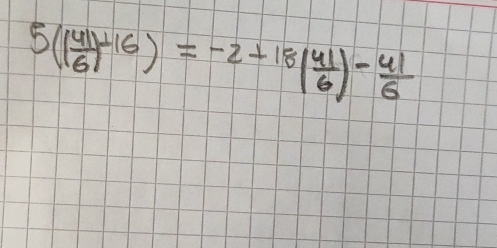 5(1 41/6 )^-16)=-2+18( 41/6 )- 41/6 