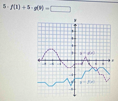 ). f(1)+5· g(9)=□