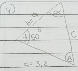 b=
9 50°
C
B
a=3,2