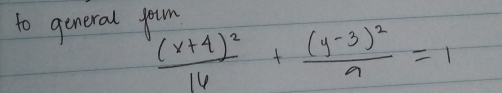 to general join
frac (x+4)^216+frac (y-3)^29=1