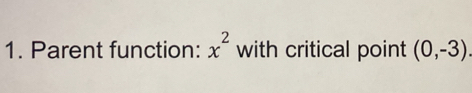 Parent function: x^2 with critical point (0,-3).