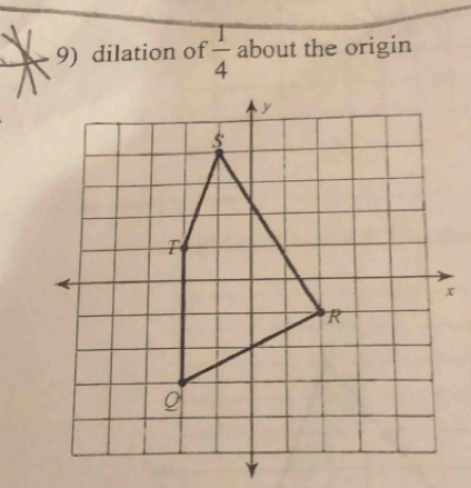 dilation of  1/4  about the origin