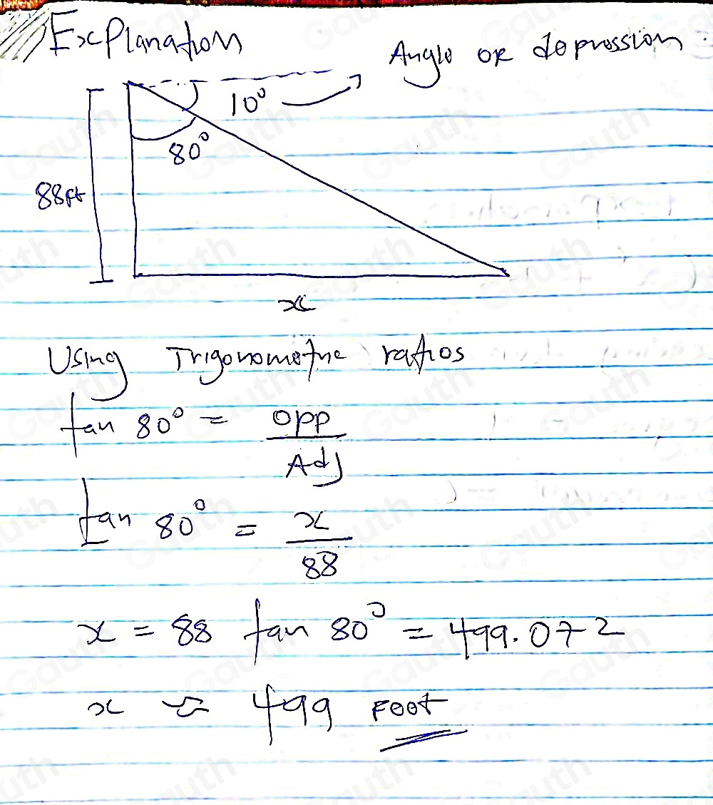 Solved: Checkpoint: Right triangle trigonometry 45J Hansen is at the ...