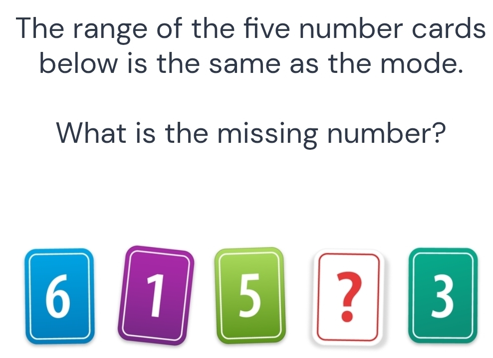 Solved: The range of the five number cards below is the same as the ...