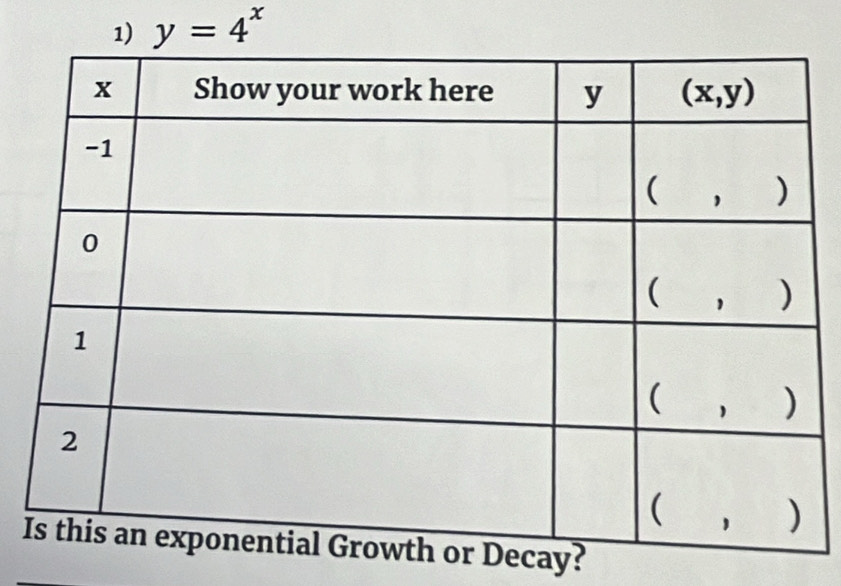 y=4^x
ecay?