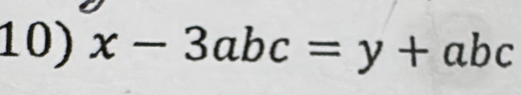 x-3abc=y+abc