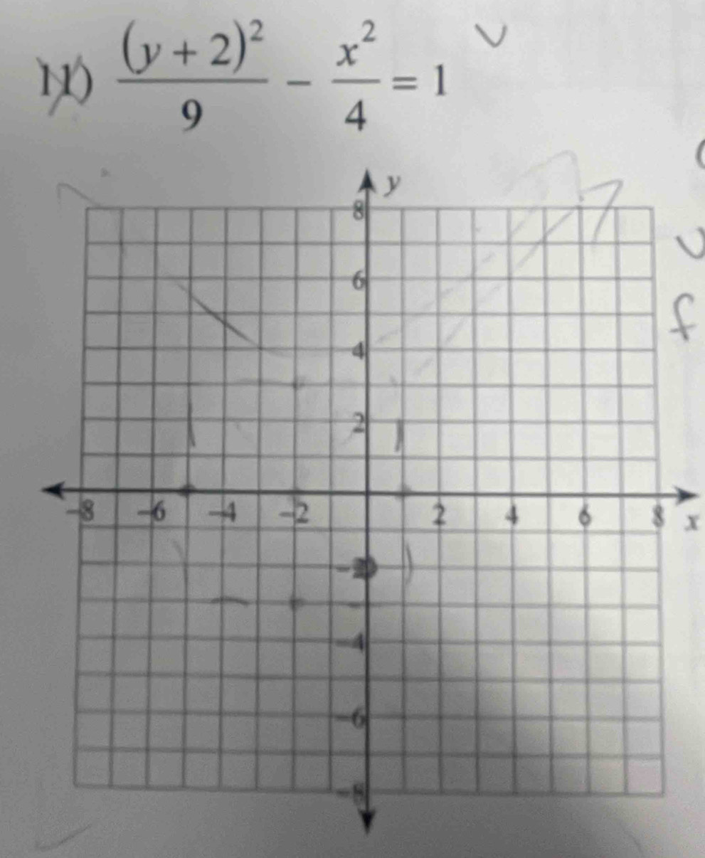 frac (y+2)^29- x^2/4 =1
x