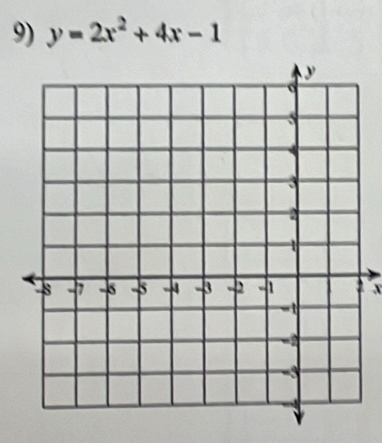 y=2x^2+4x-1
x