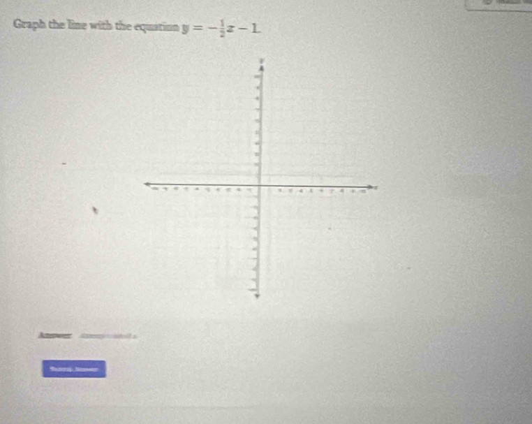 Graph the line with the equation y=- 1/2 x-1