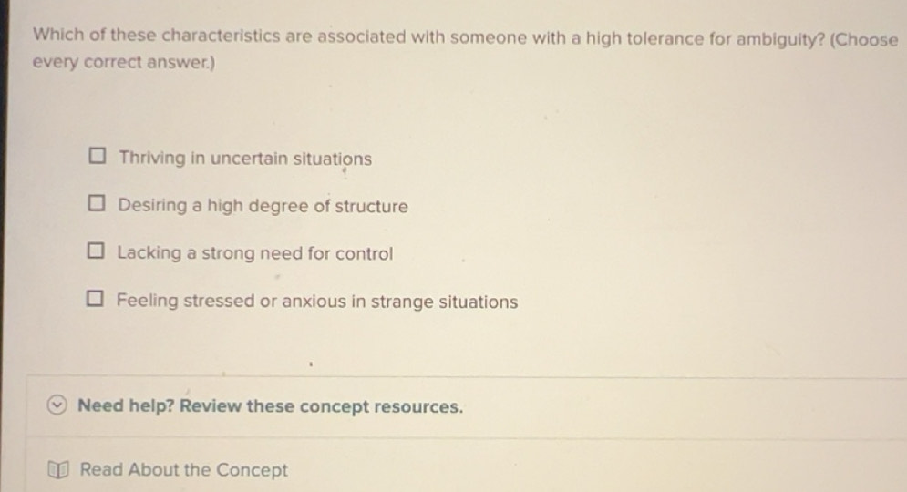 Solved: Which of these characteristics are associated with someone with ...