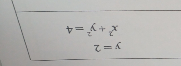 y=2
x^2+y^2=4