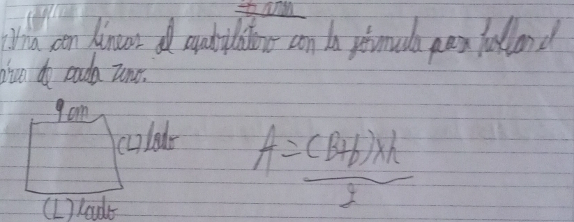 Wia can kinoor autibitire con io pevomuda pay foolland 
ivn do cda Zon. 
gom 
cu)ledr 
(1) lade
A= ((B+b)* h)/2 