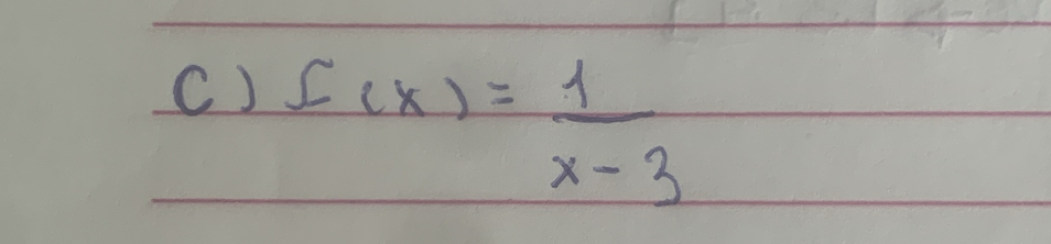 f(x)= 1/x-3 