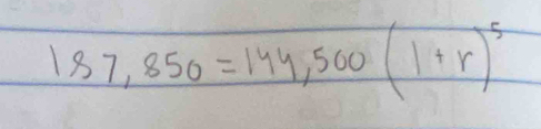 187,850=144,500(1+r)^5