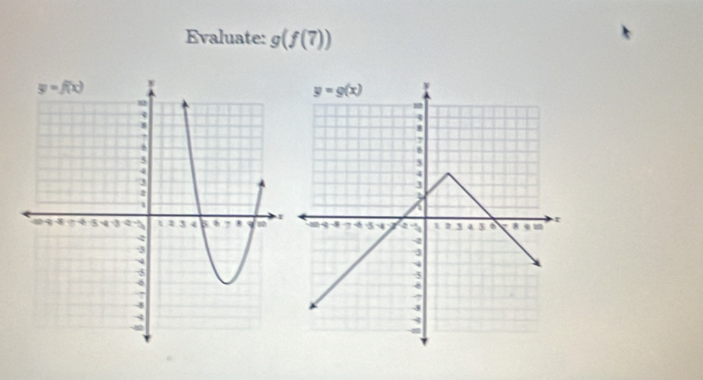 Evaluate: g(f(7))