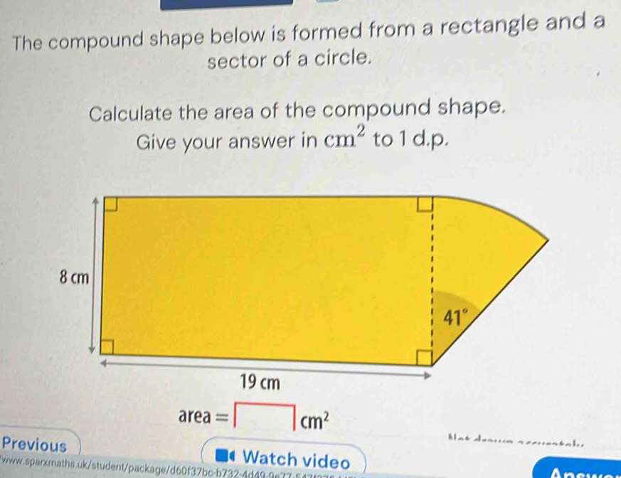 Solved: The compound shape below is formed from a rectangle and a ...