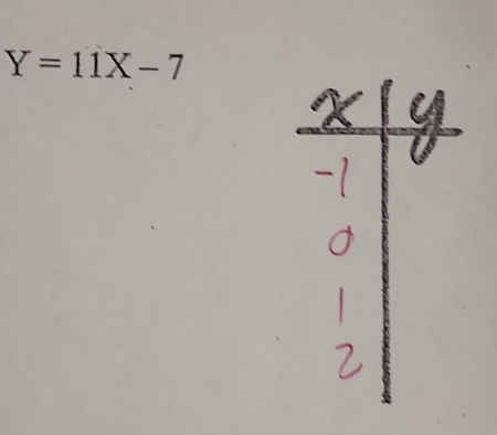 Y=11X-7