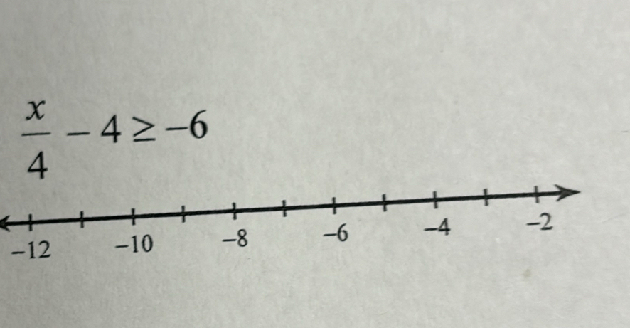  x/4 -4≥ -6
-12