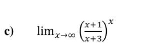 lim_xto ∈fty ( (x+1)/x+3 )^x