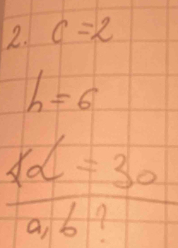 c=2
h=6
 sid=30/0.6? 