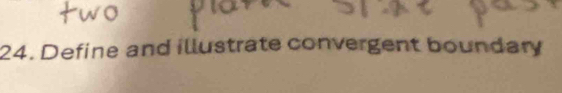 Define and illustrate convergent boundary