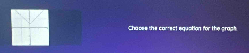 Choose the correct equation for the graph.
