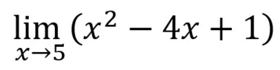 limlimits _xto 5(x^2-4x+1)