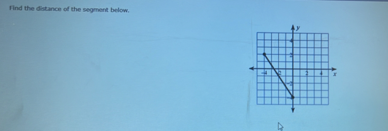 Find the distance of the segment below.