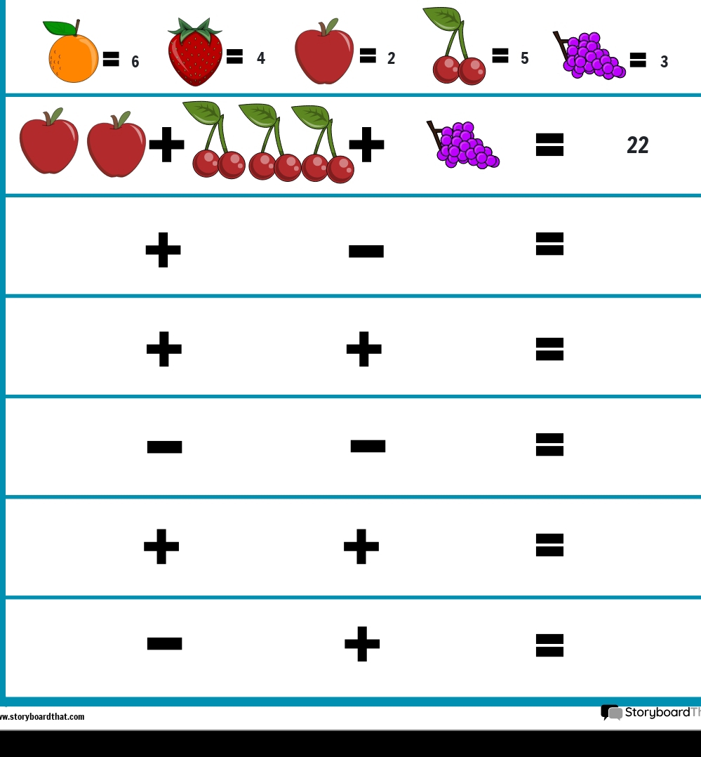 ) = 6 = 4 = 2 5 3
+ 
22 
+ 
: 
+ 
+ 
: 
+ 
+ 
= 
+ 
: 
ww.storyboardthat.com 
Storyboard