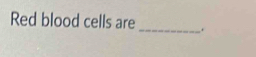 Red blood cells are _.