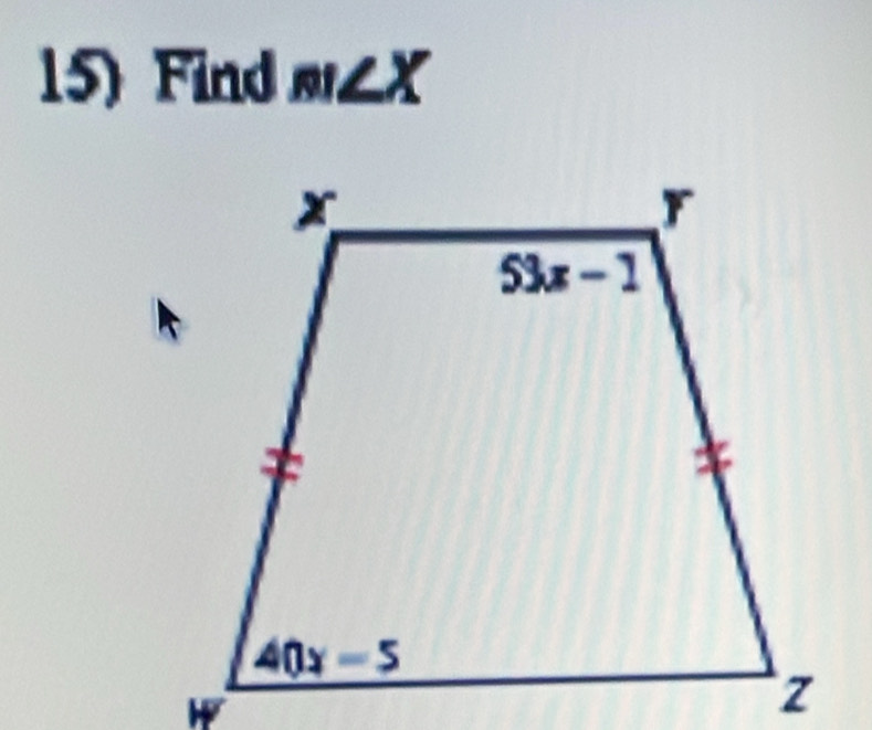 Find m∠ X