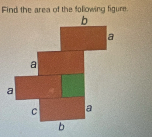 Find the area of the following figure.