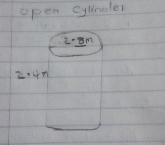 open cylindler
2· _ 3m
204m