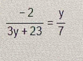  (-2)/3y+23 = y/7 