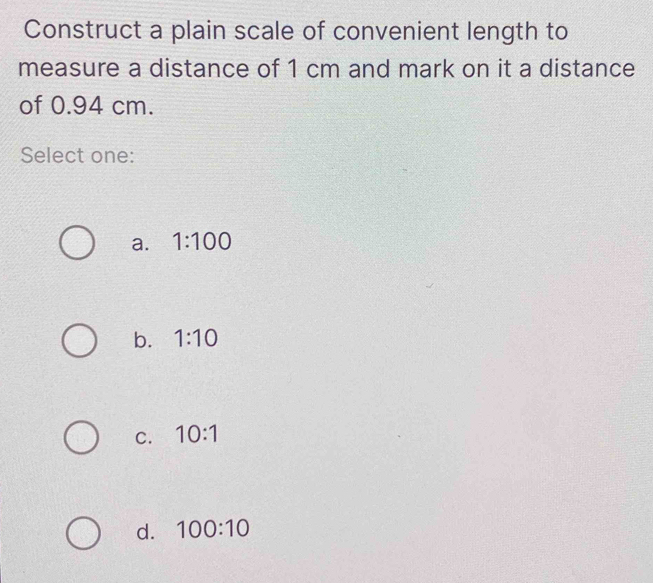 Solved: Construct a plain scale of convenient length to measure a ...