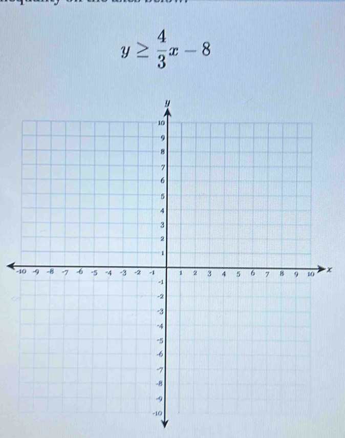 y≥  4/3 x-8
-x