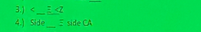 3.) E
4.) Side_ side CA