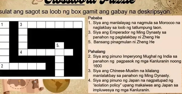 Solved: sulat ang sagot sa loob ng box gamit ang gabay na deskripsyon ...