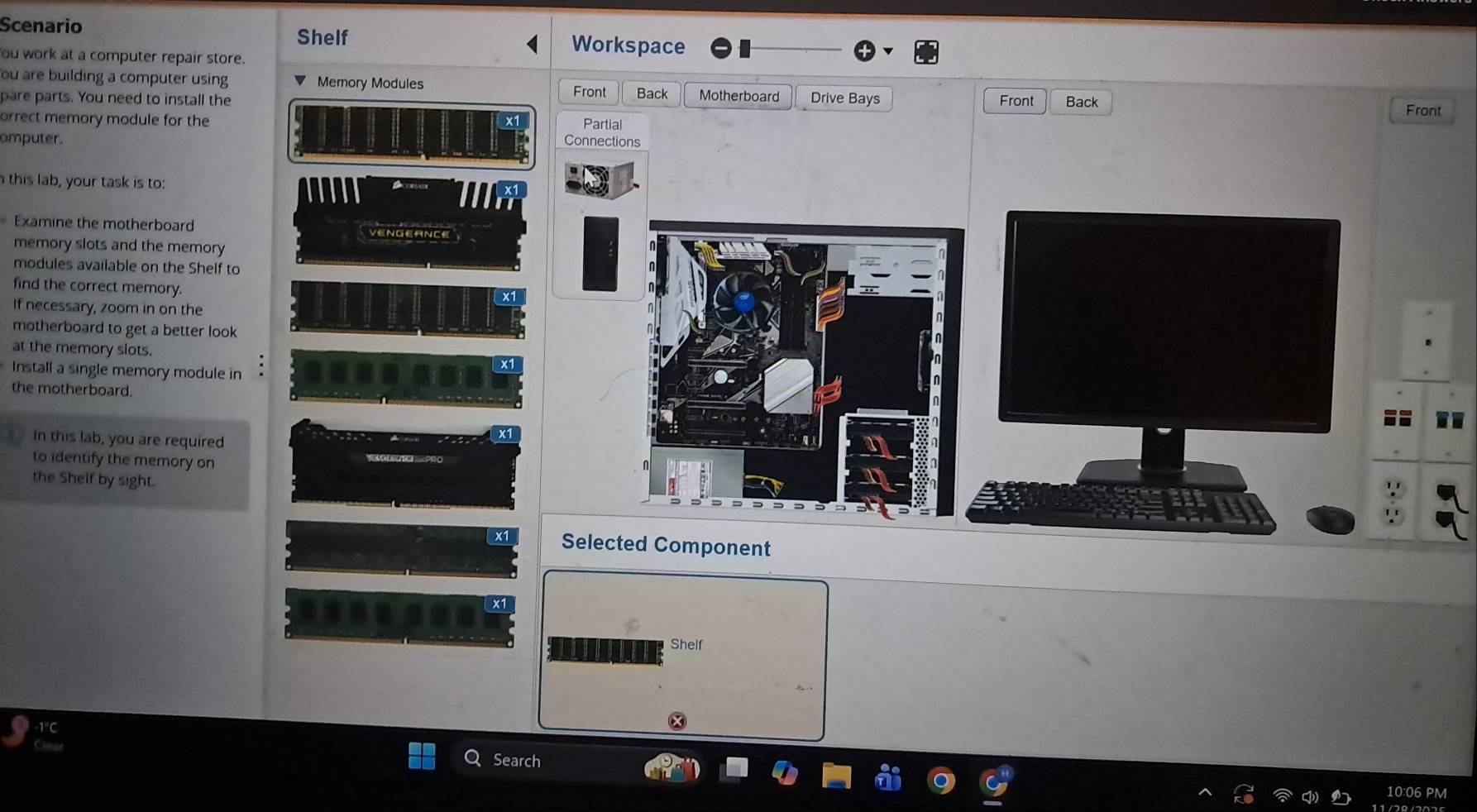 Solved: Scenario Shelf Workspace ou work at a computer repair store. ou ...